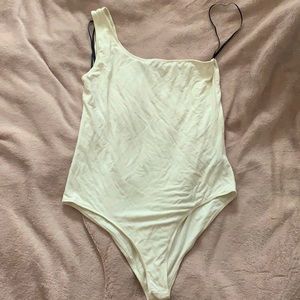 White One shoulder Bodysuit Top!